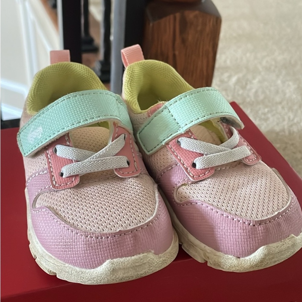 See Kai Run Pastel Pink and Green Kids Sneakers